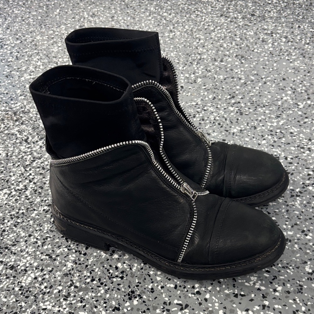 RUDSAK Black Ankle Boots with Silver Zipper